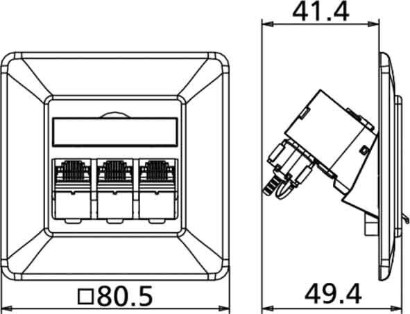Anschlussdose C6Amodul UP TN C6Amod-3UP-270rw