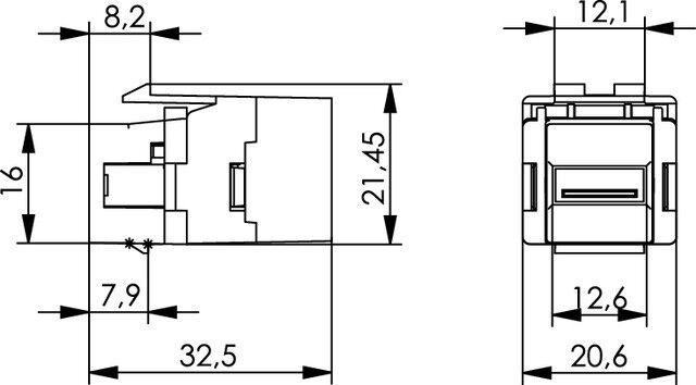 USB-Keystone f-f Typ A 100023178