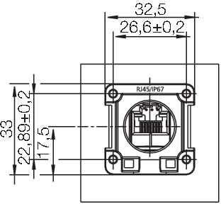 Einbauflansch IE-XM-RJ45/IDC-IP67