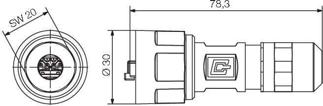 RJ45 Set m.Crimpanschluss IE-PS-V01M-RJ45-TH