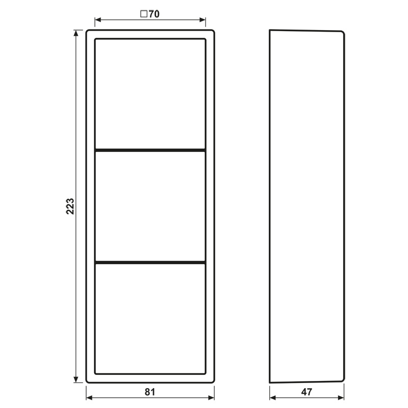 Aufputz-Kappe 3fach lgr LS 583 A LG