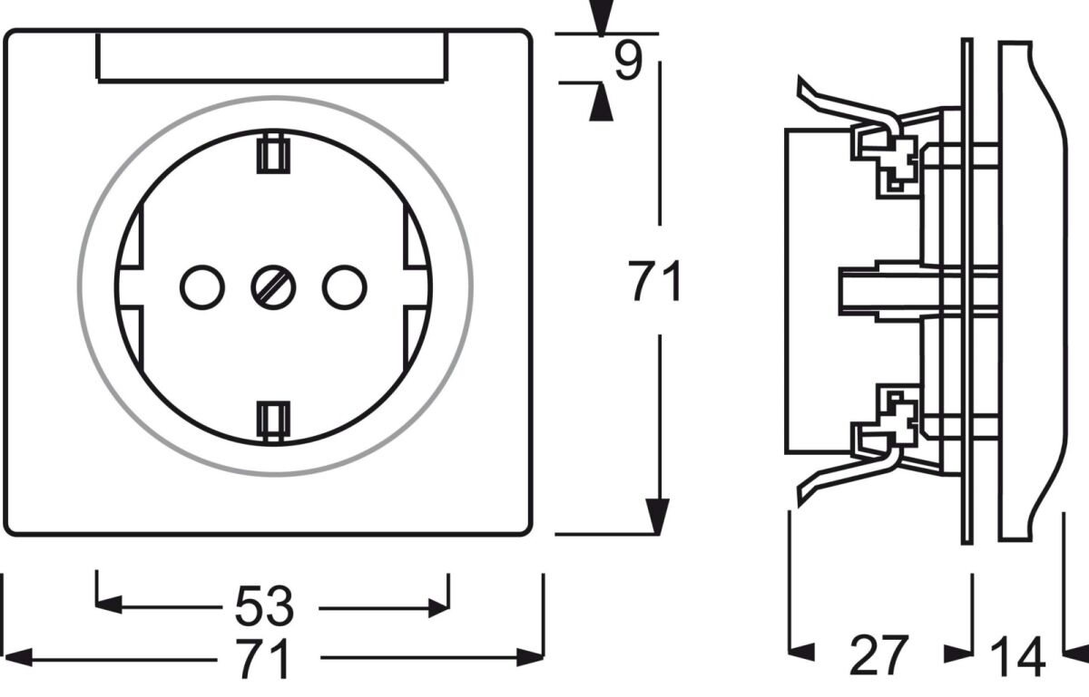 Steckdose alu/si 20 EUN-783