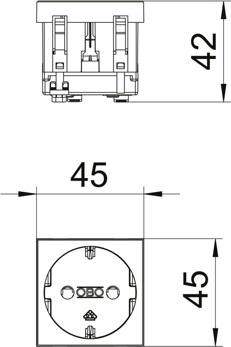 Steckdose 0 Grad, 1-fach STD-D0 MZGN1