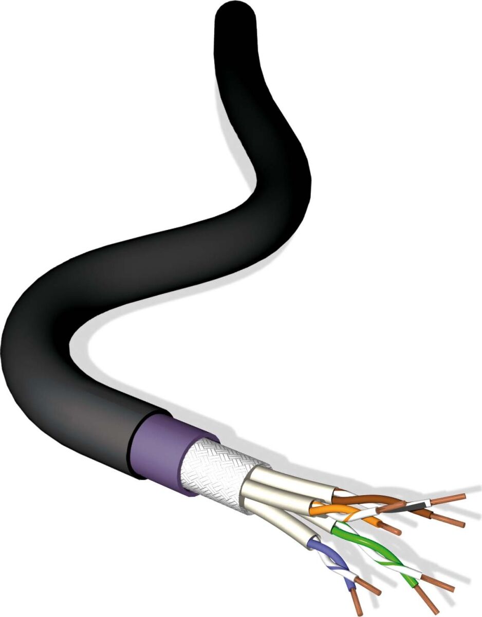 Datenkabel Kat.7 4P Tr1000 UM10-HF1-X-1000BK