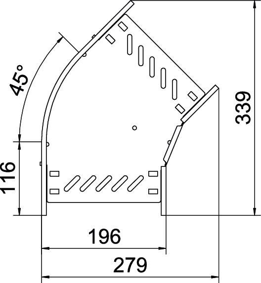 Bogen 45 Grad RB 45 620 FT