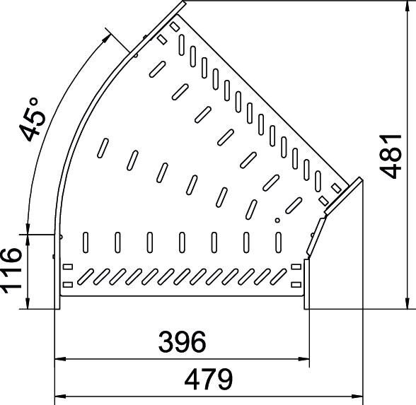 Bogen 45 Grad RB 45 640 FT