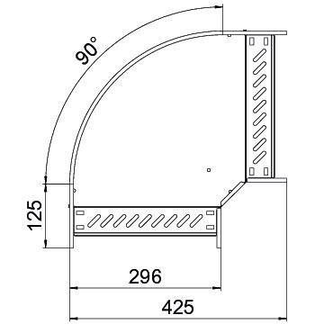 Bogen 90° für Kabelrinne RB 90 630 FSK SW
