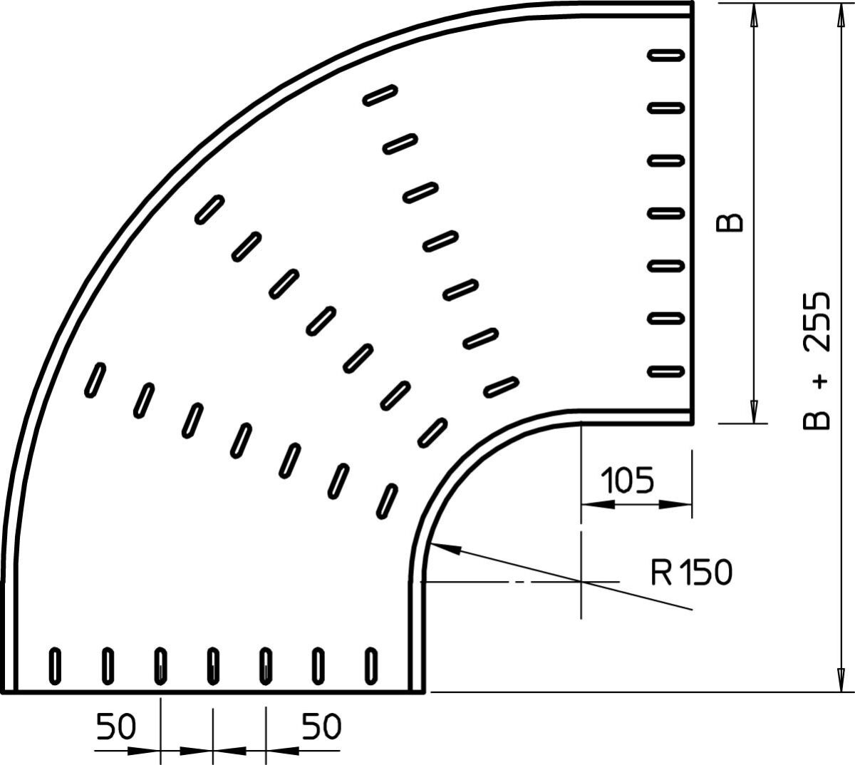 Bogen 90 horizontal, rund 7126417