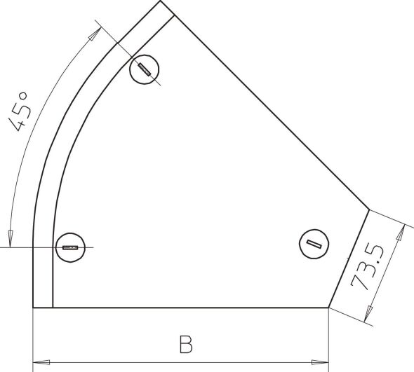 Deckel Bogen 45 Grad DFB 45 300 FS