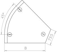 Deckel Bogen 45 Grad DFB 45 300 FS