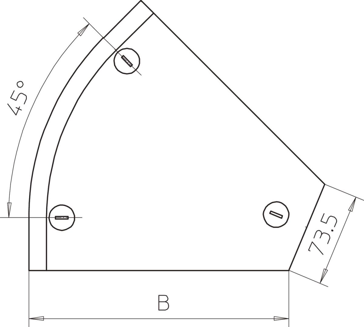 Deckel Bogen 45 Grad DFB 45 300 FS