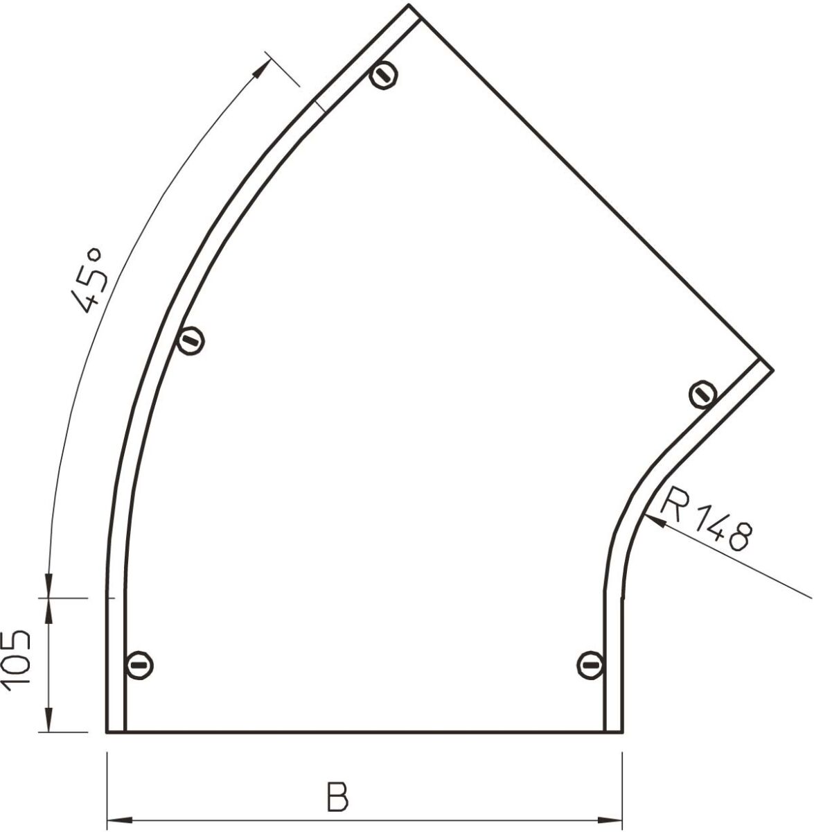 Deckel Bogen 45 mit Drehr DFB 45 500 FS
