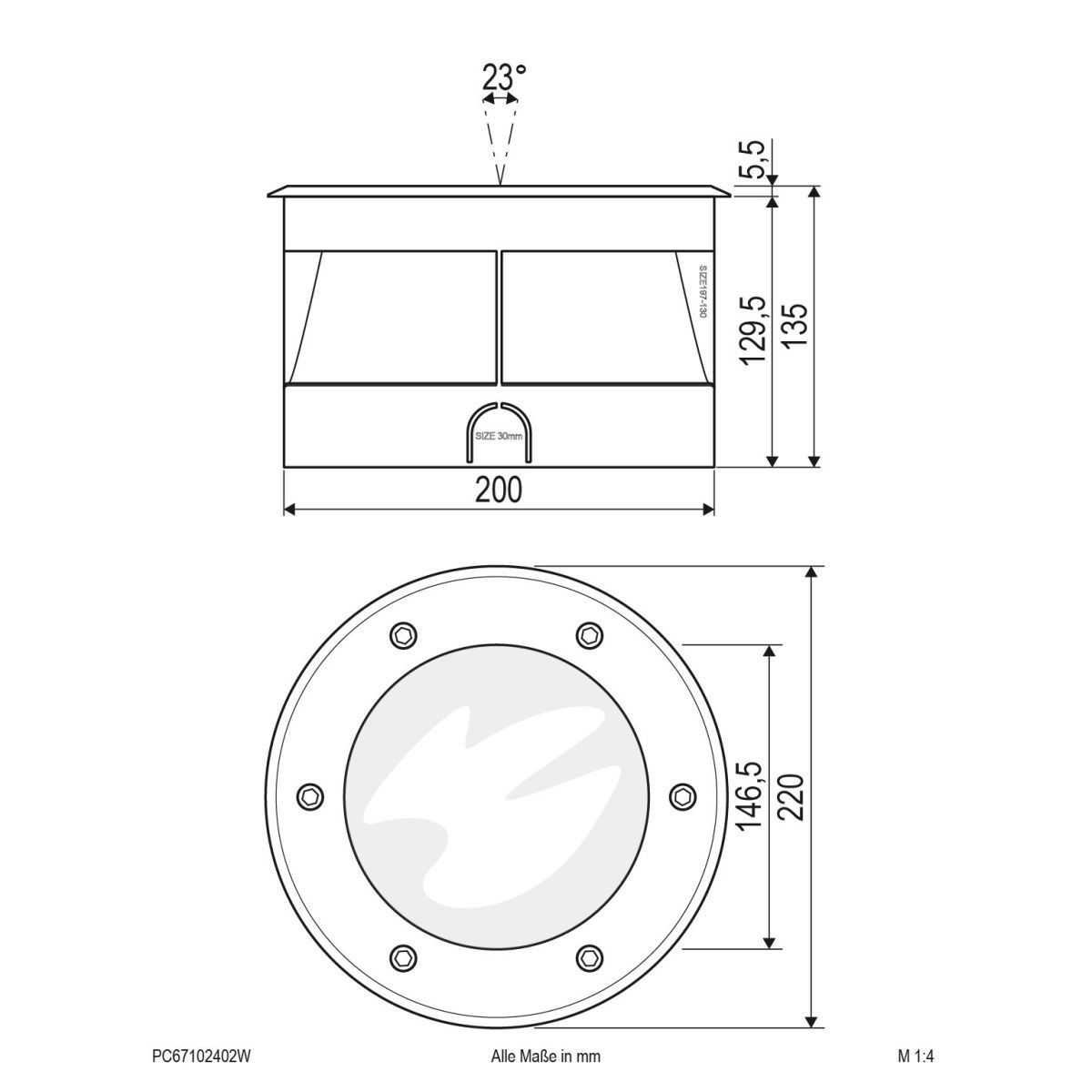 LED-Bodeneinbauleuchte PC67102402W