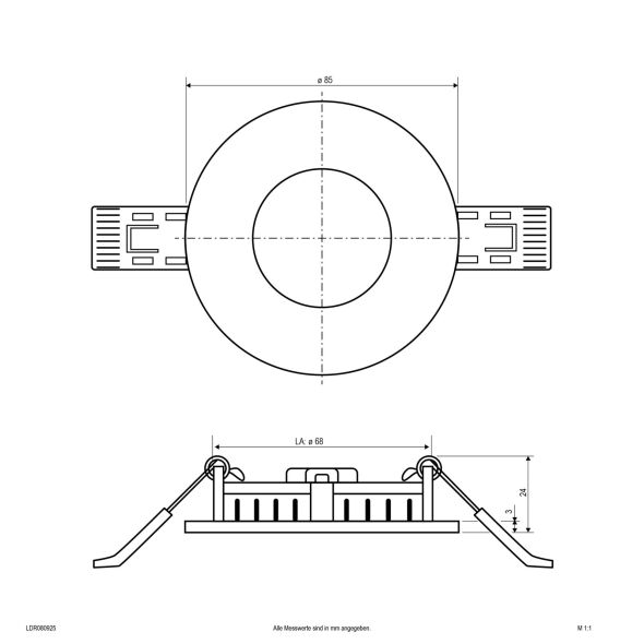 LED-Einbaupanel LDR080925