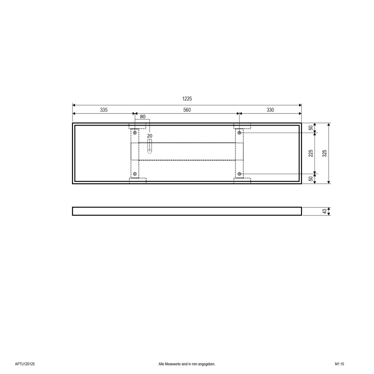 LED-Deckenanbaupanel APTU120125