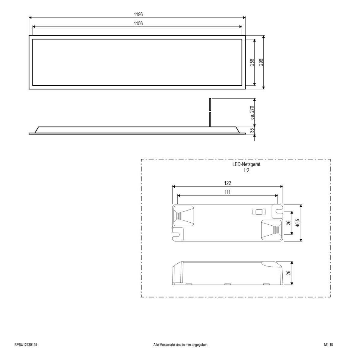 LED-Einbaupanel BPSU12430125