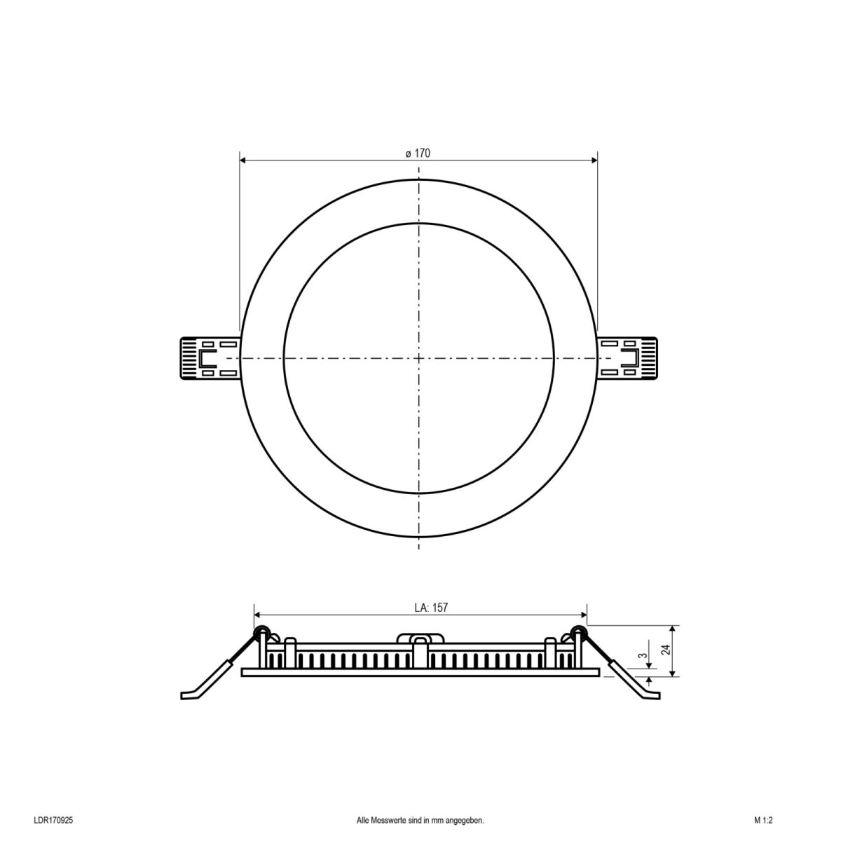 LED-Einbaupanel LDR170925
