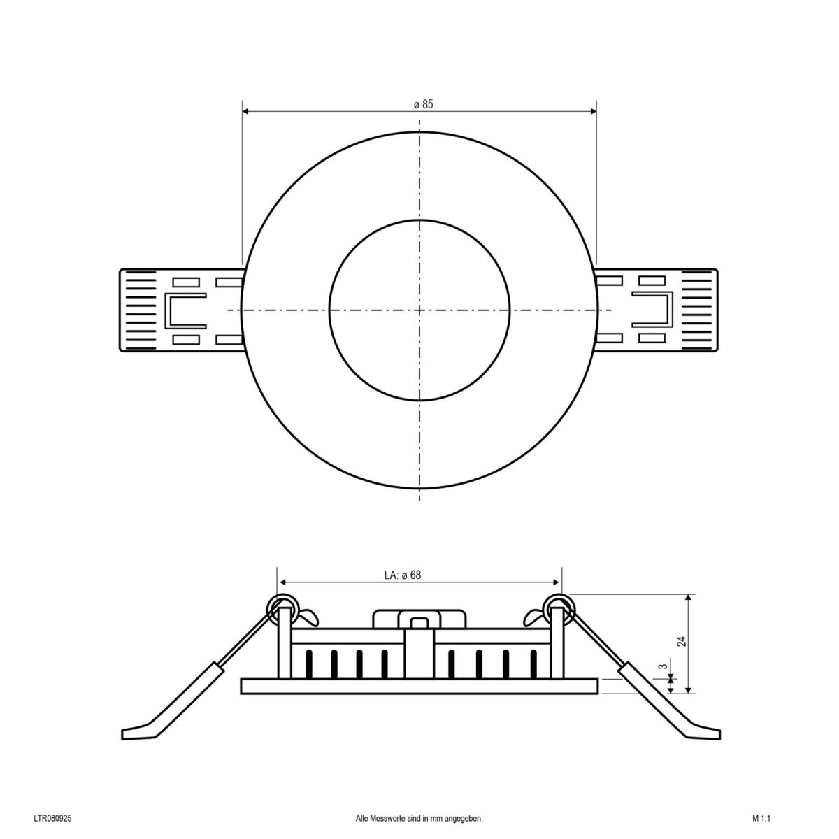 LED-Einbaupanel LTR080925