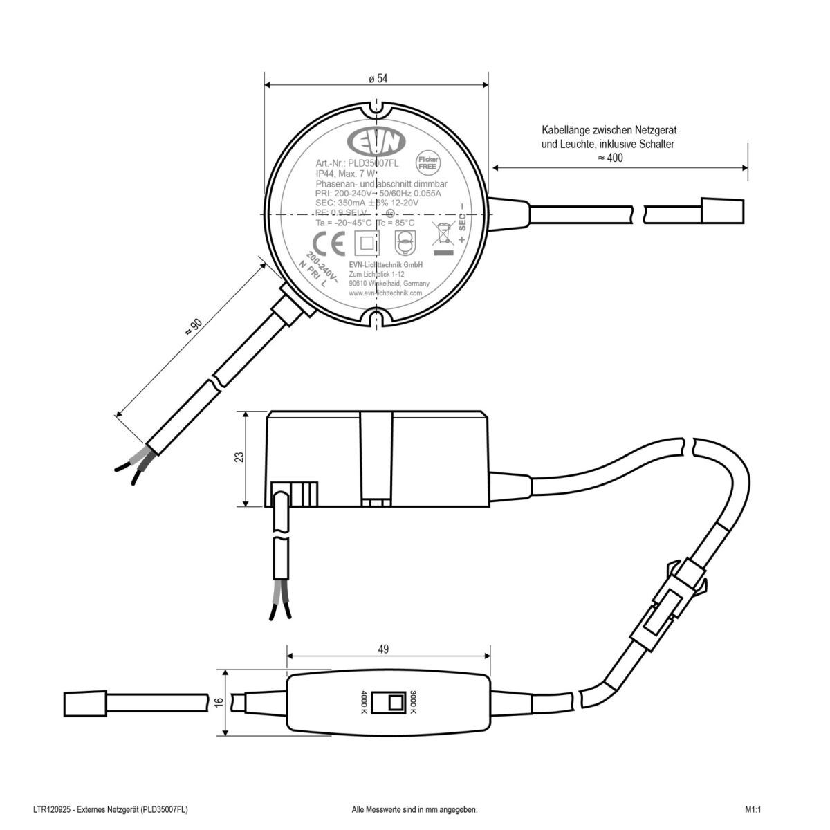 LED-Einbaupanel LTR120925