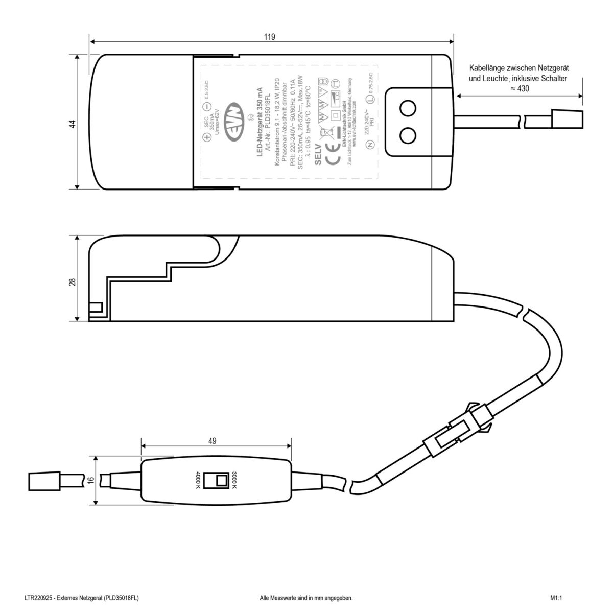 LED-Einbaupanel LTR220925