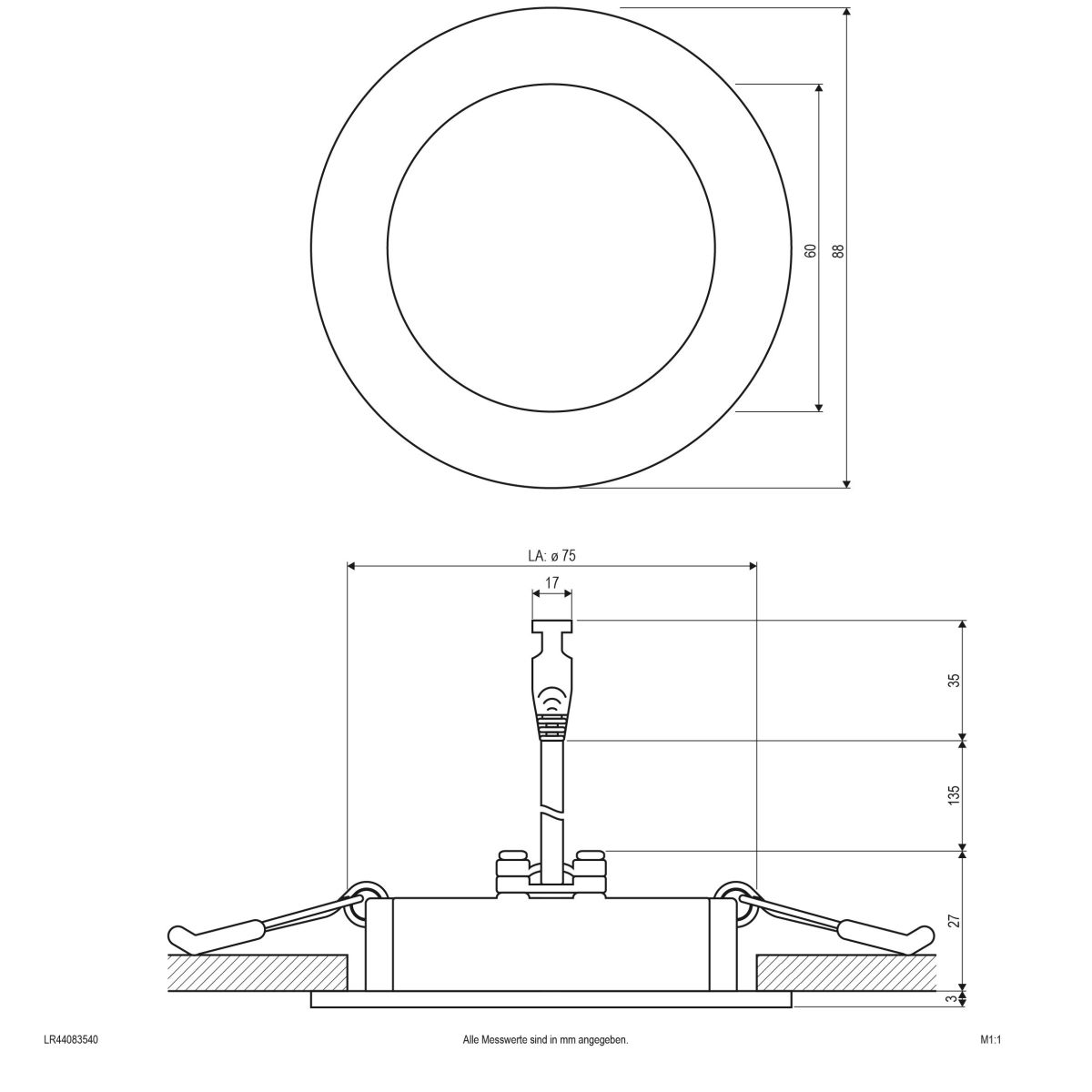 LED-Einbaupanel rund LR44083540