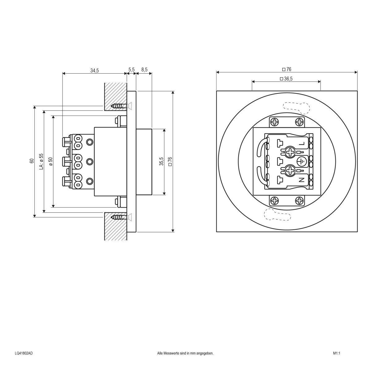 LED-Wandeinbauleuchte LQ41802AD