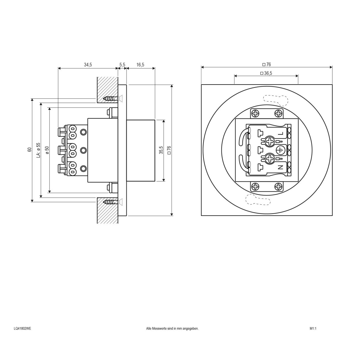 LED-Wandeinbauleuchte LQ41802WE