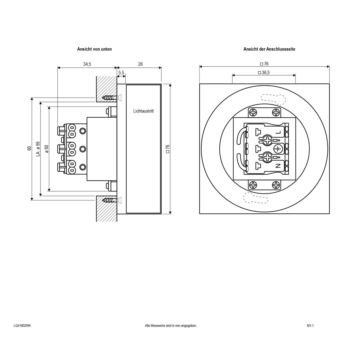 LED-Wandeinbauleuchte LQ41802WK