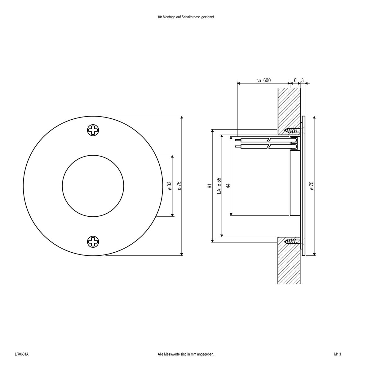 LED-Wandeinbauleuchte LR0601A