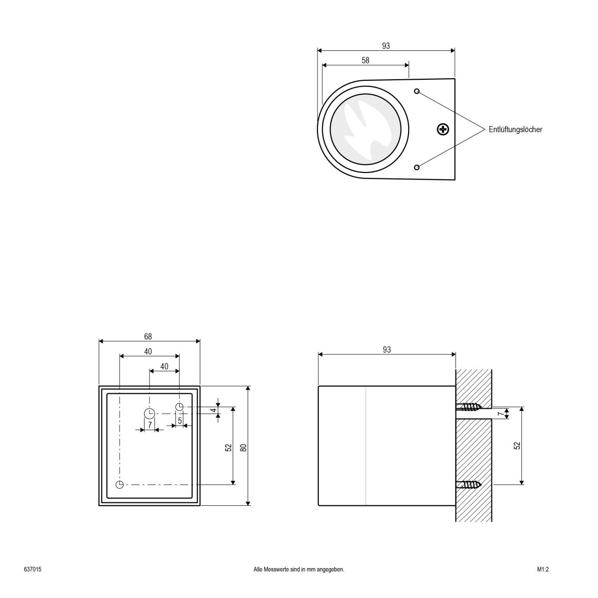 Wandanbauleuchte 1flg.anth 637015