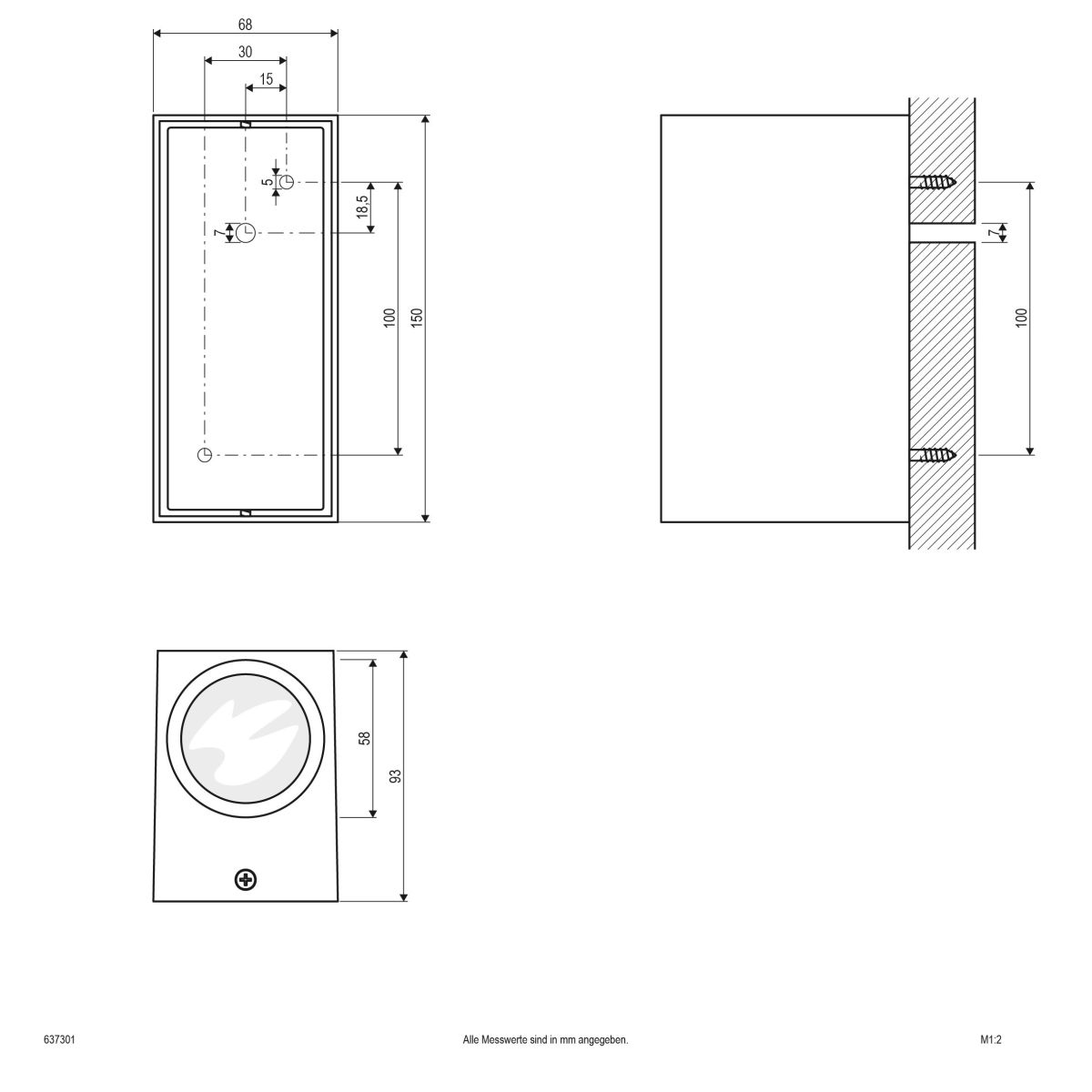 Wandleuchte 637301 ws