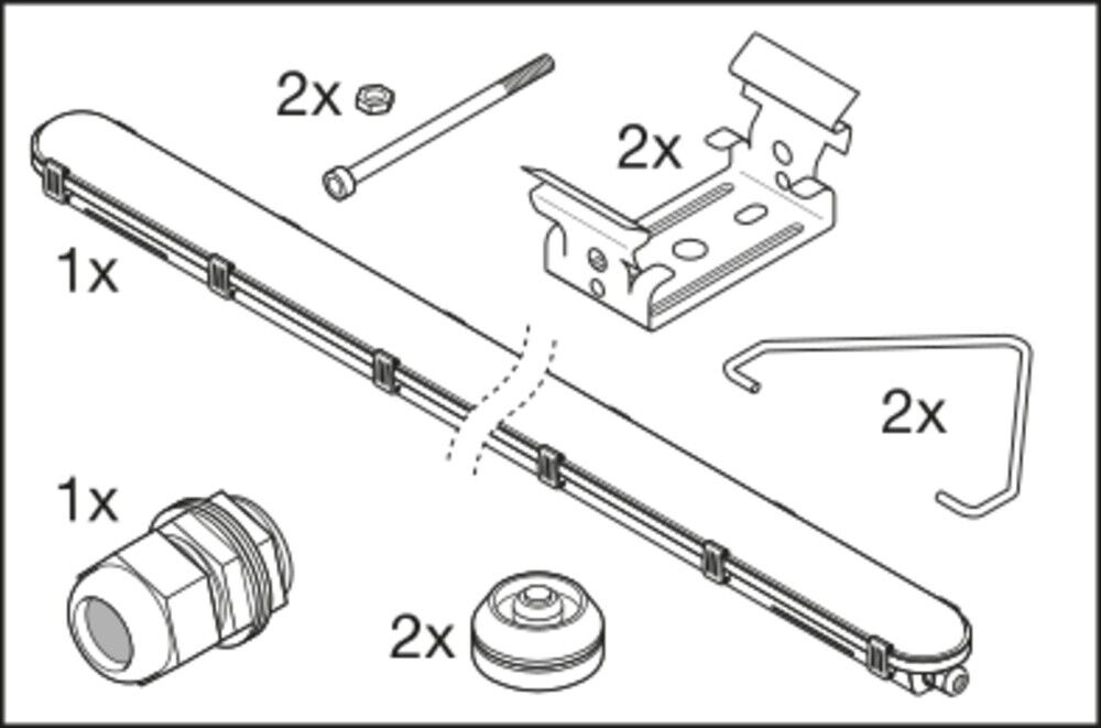 LED-Feuchtraumleuchte DP5TH150058W840IP65