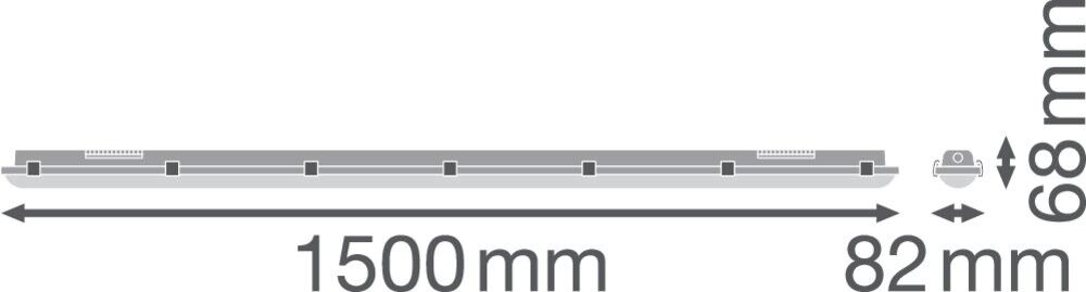 LED-Feuchtraumleuchte DPEL1500P46W840IP65