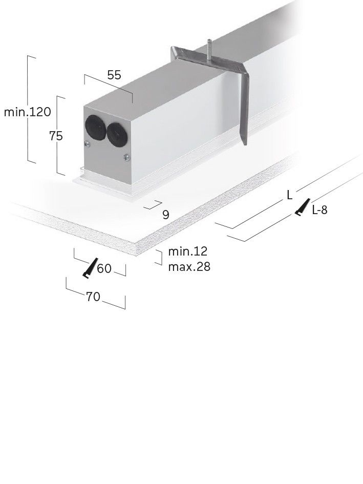 LED-Einbauleuchte LF3OEE-830M-L2075