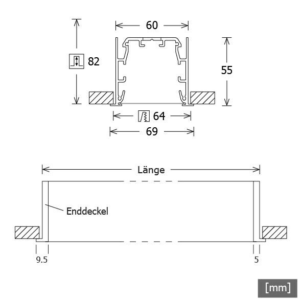 LED-Einbauleuchte MLE060118402OPD/D.sw