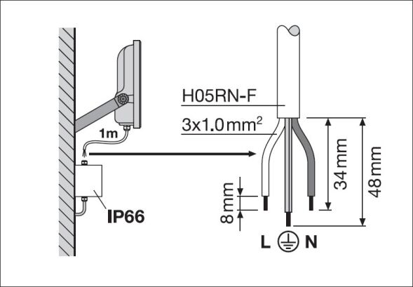 LED-Fluter FL10P8W1K2LM865..BK