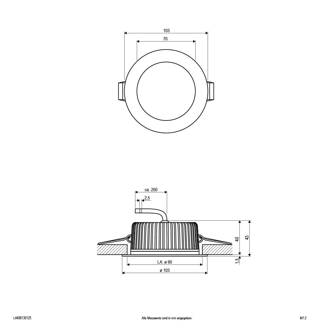 LED Deckeneinbauleuchte L4408130125