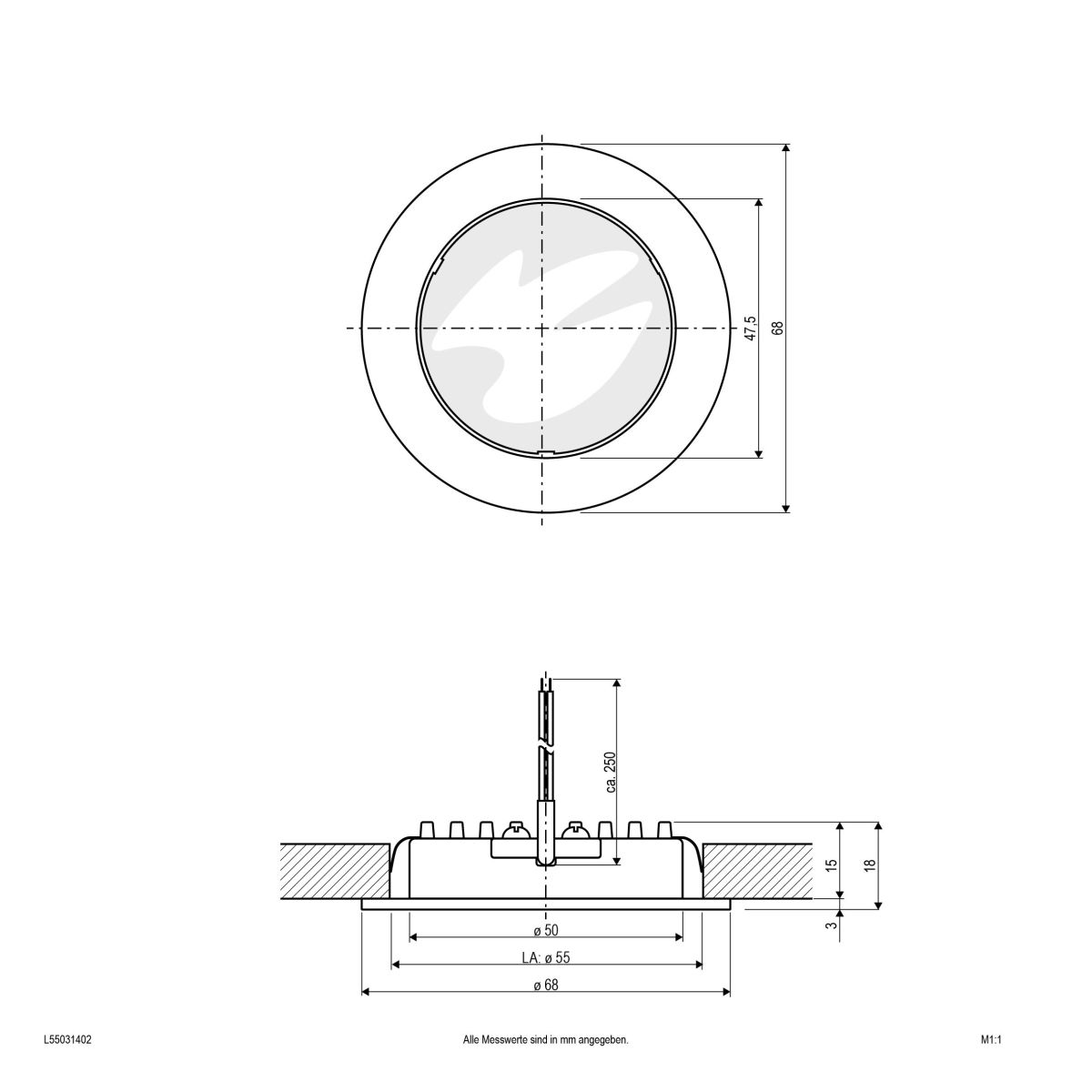 LED-Deckeneinbauleuchte L55031402