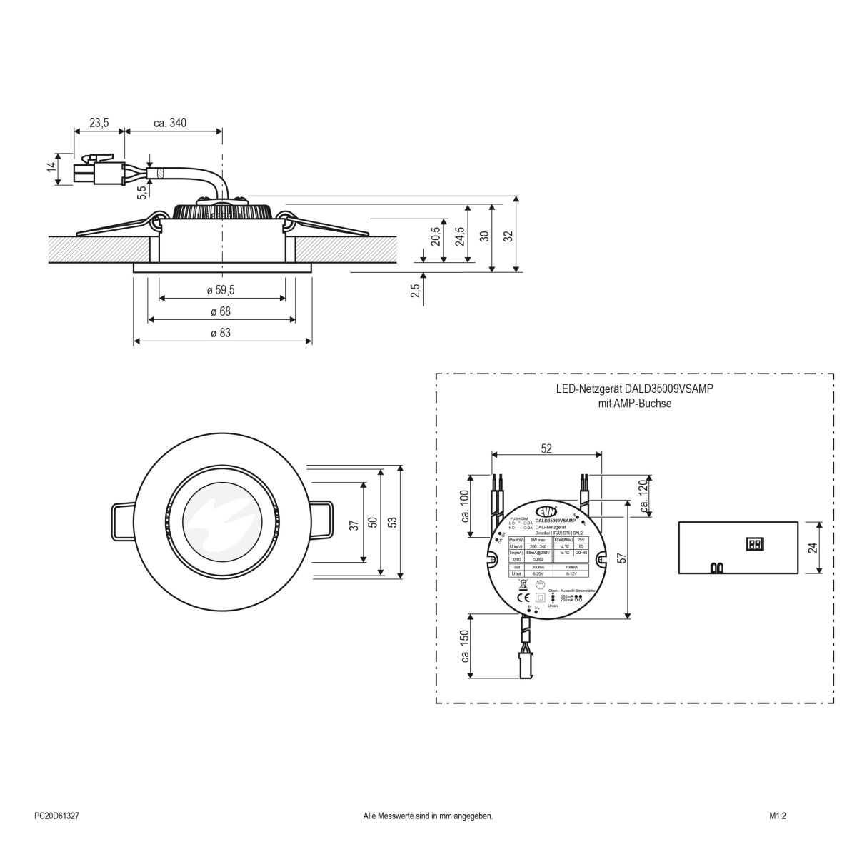 LED-Deckenleuchte PC20D61327
