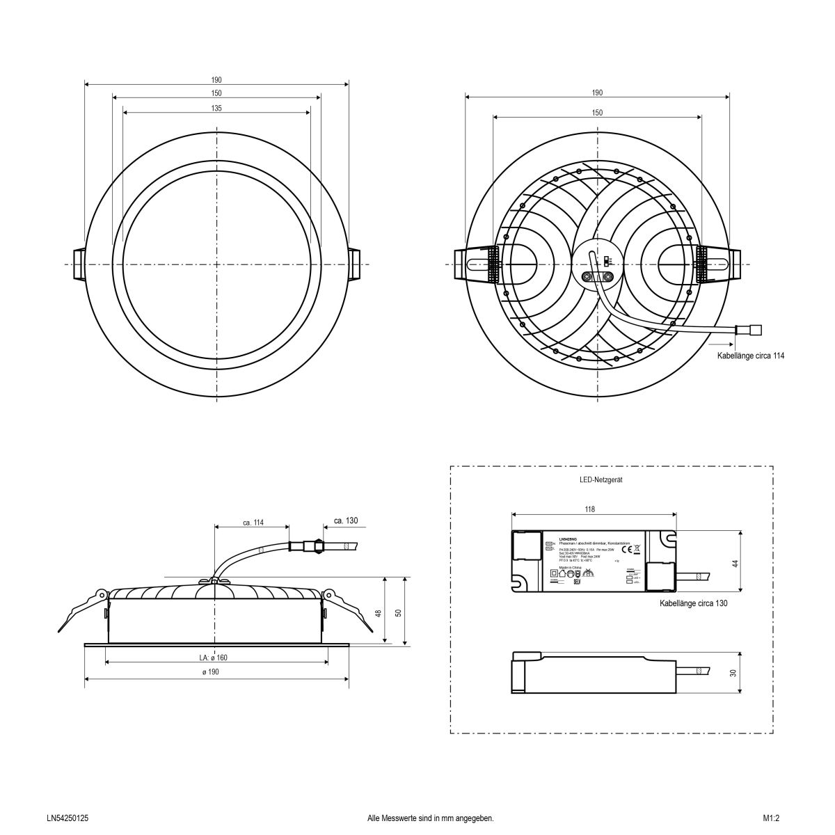 LED-Downlight IP54 LN54250125