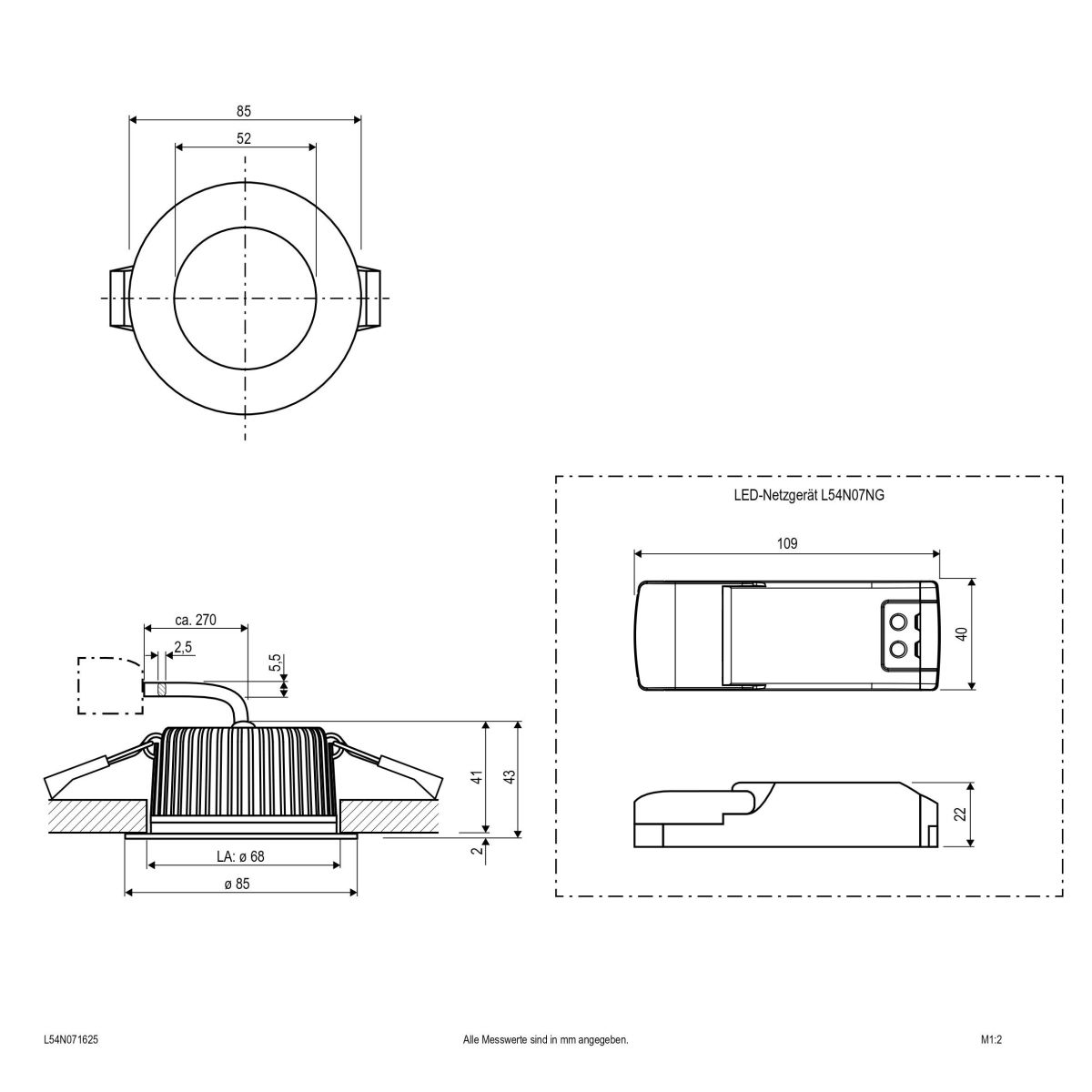 LED-Downlight L54N071625