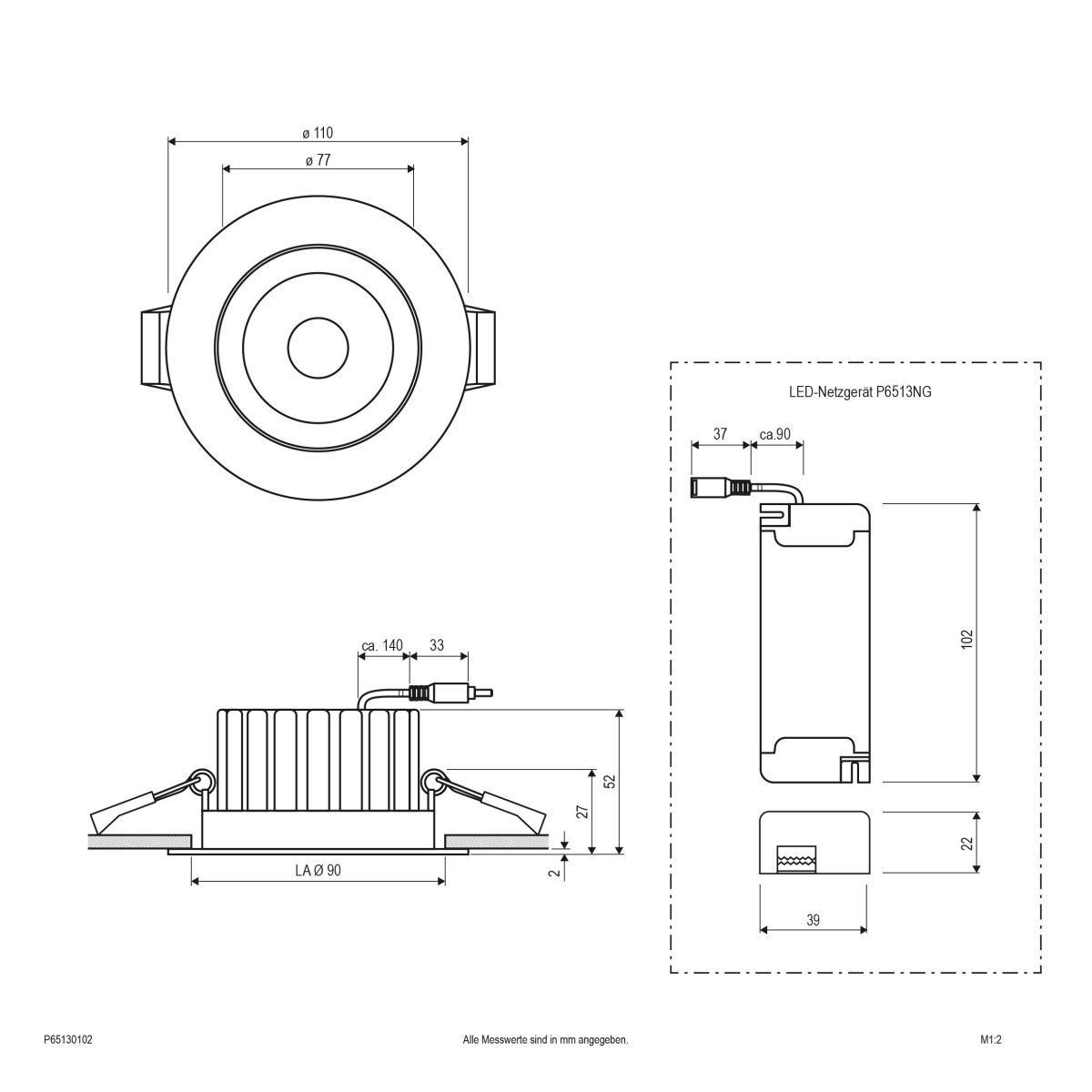 LED Downlight schwenkbar P65130102