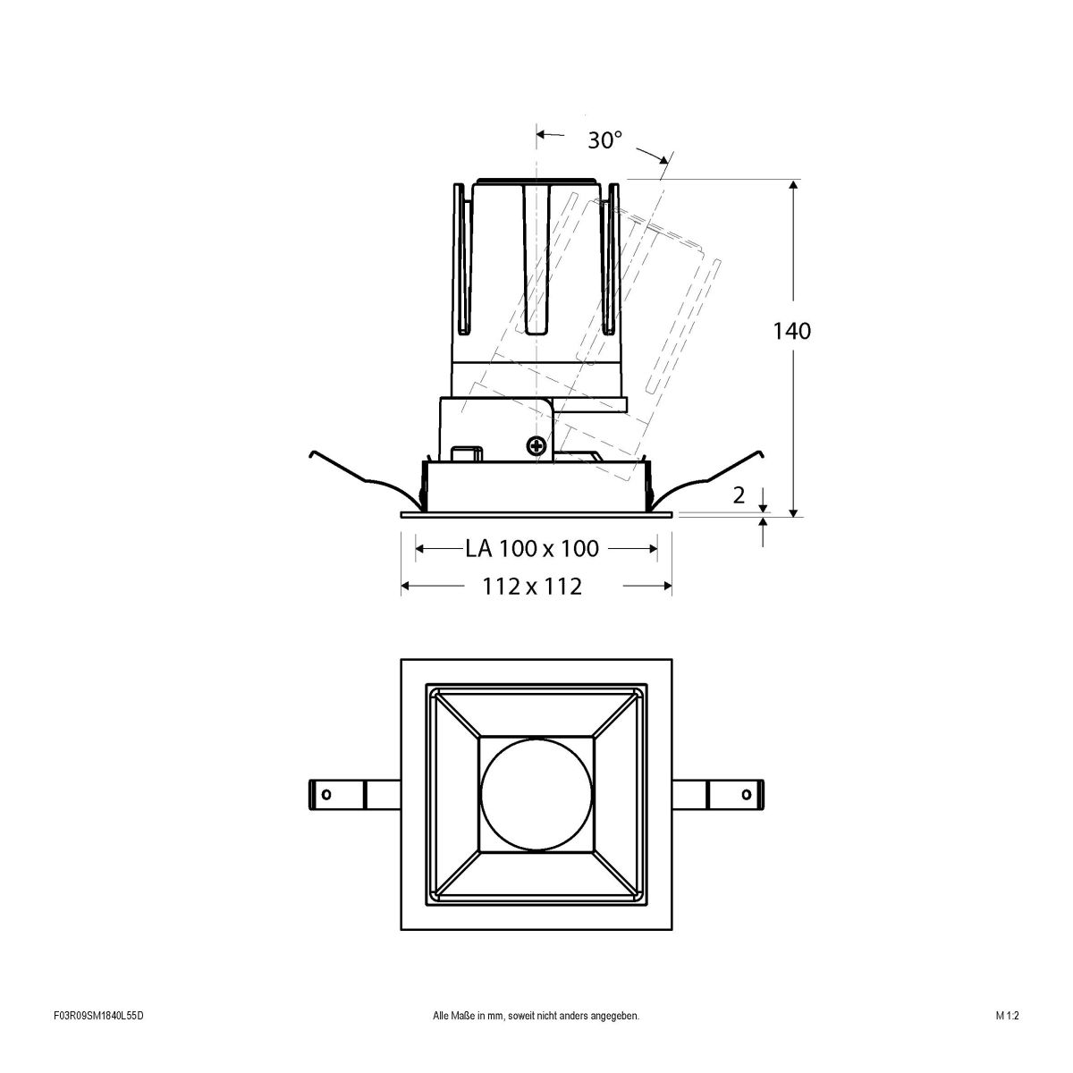 LED-Einbauleuchte modular F03R09SM1840L55D
