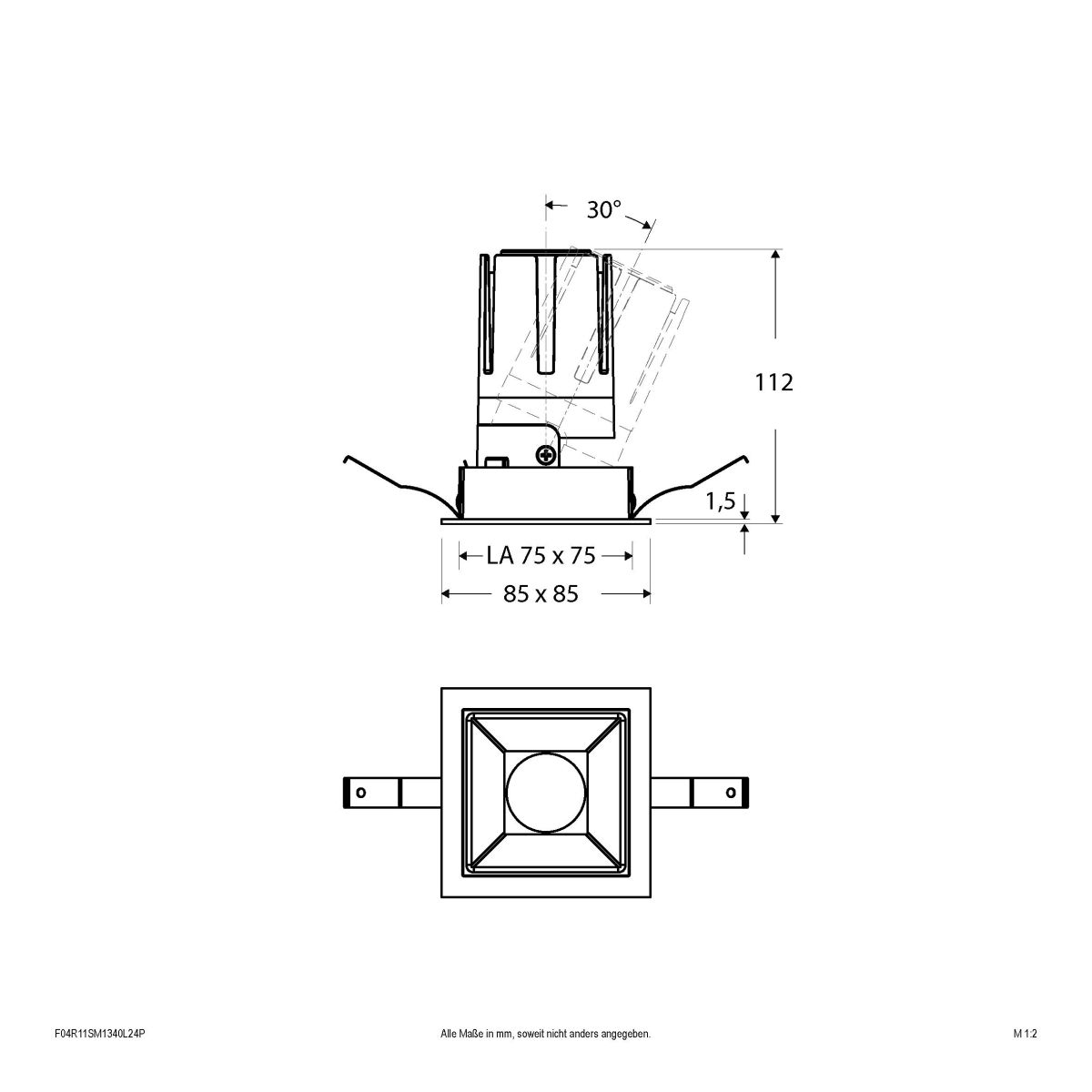 LED-Einbauleuchte modular F04R11SM1340L24P