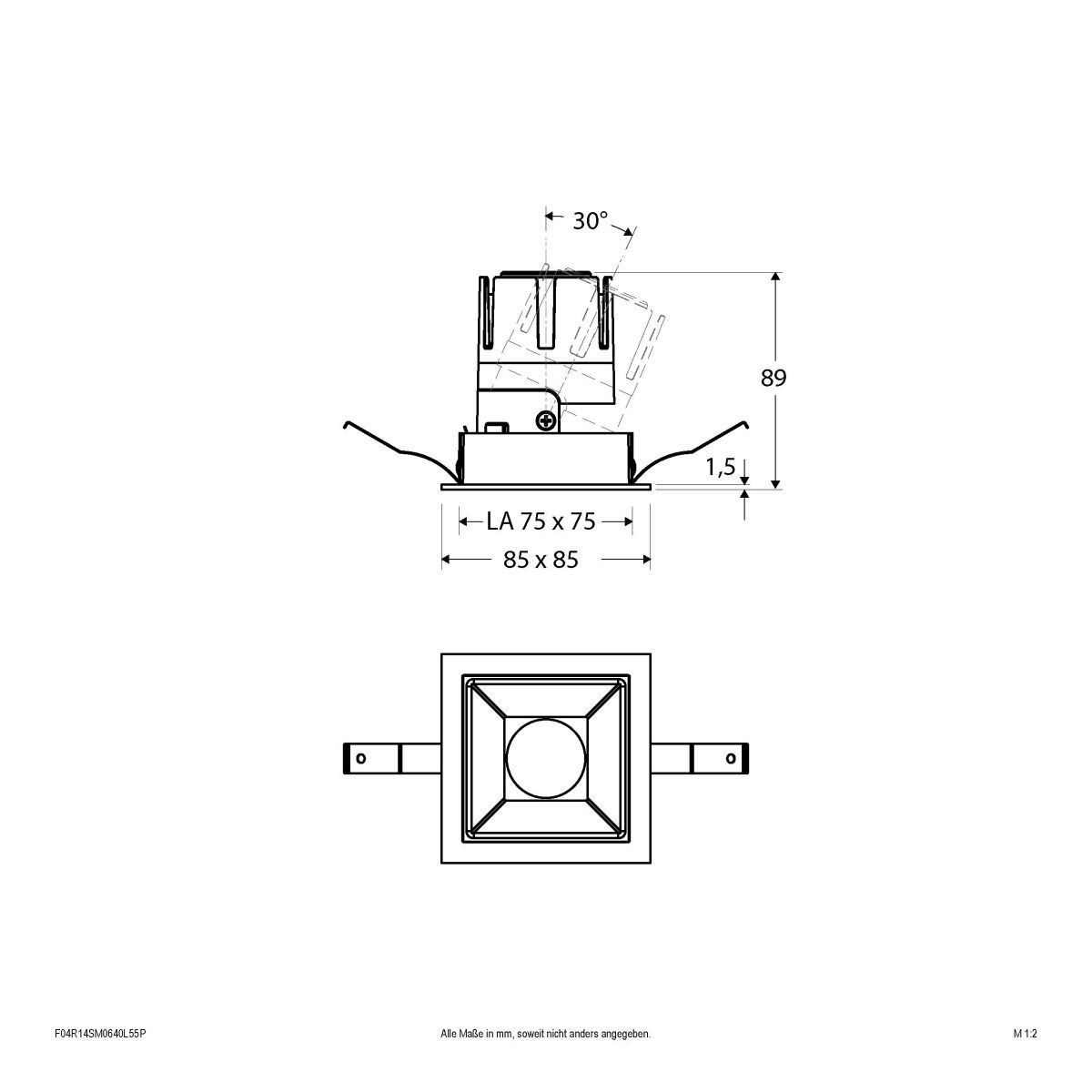 LED-Einbauleuchte modular F04R14SM0640L55P