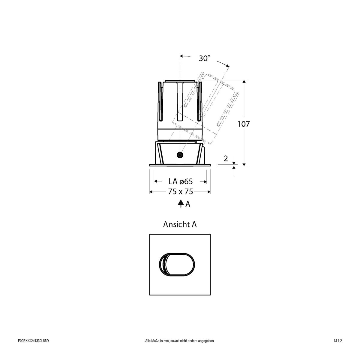 LED-Einbauleuchte modular F09RXXXM1330L55D