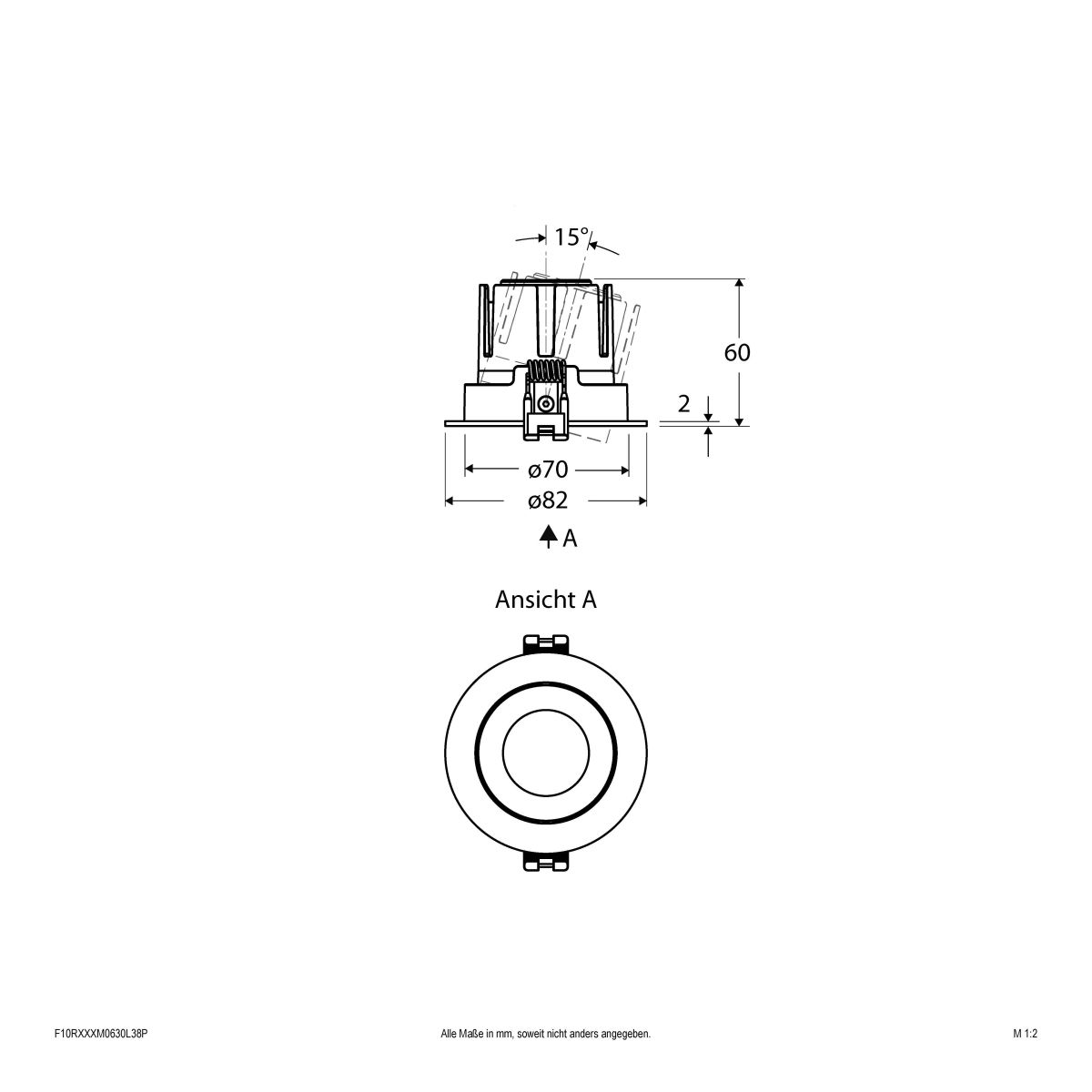 LED-Einbauleuchte modular F10RXXXM0630L38P