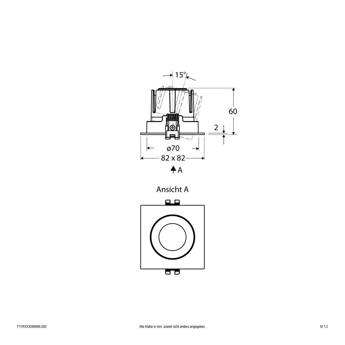 LED-Einbauleuchte modular F11RXXXM0640L55D