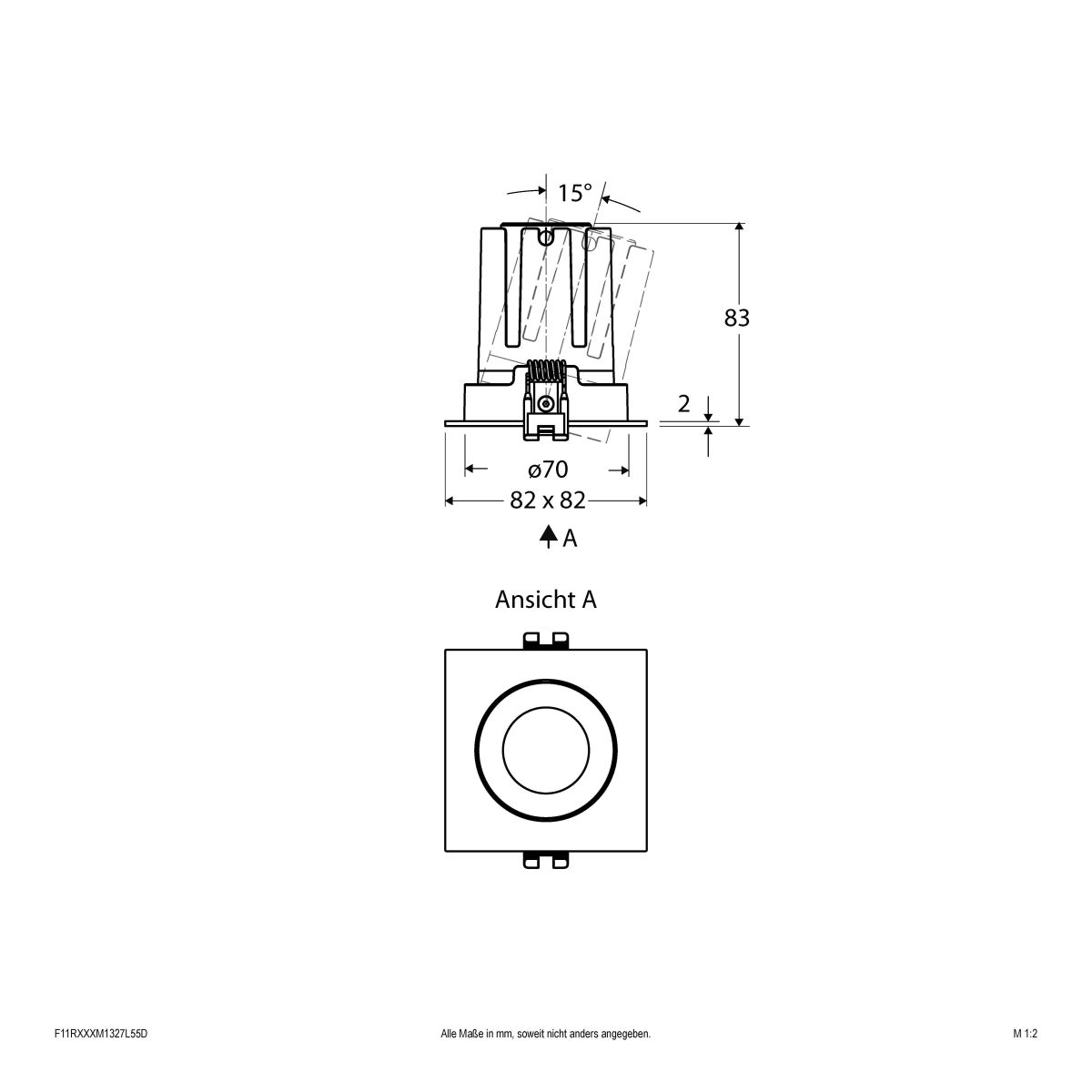 LED-Einbauleuchte modular F11RXXXM1327L55D