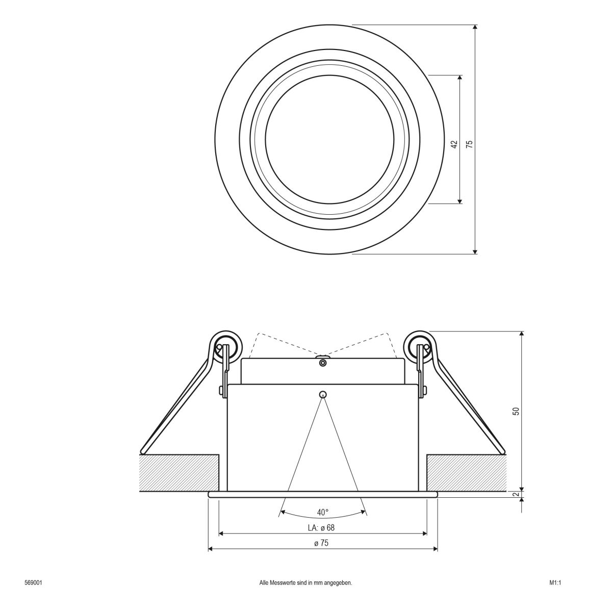 NV Deckeneinbauleuchte 569001